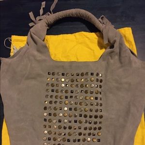 Cynthia Vincent grey slouchy hobo bag, NWT